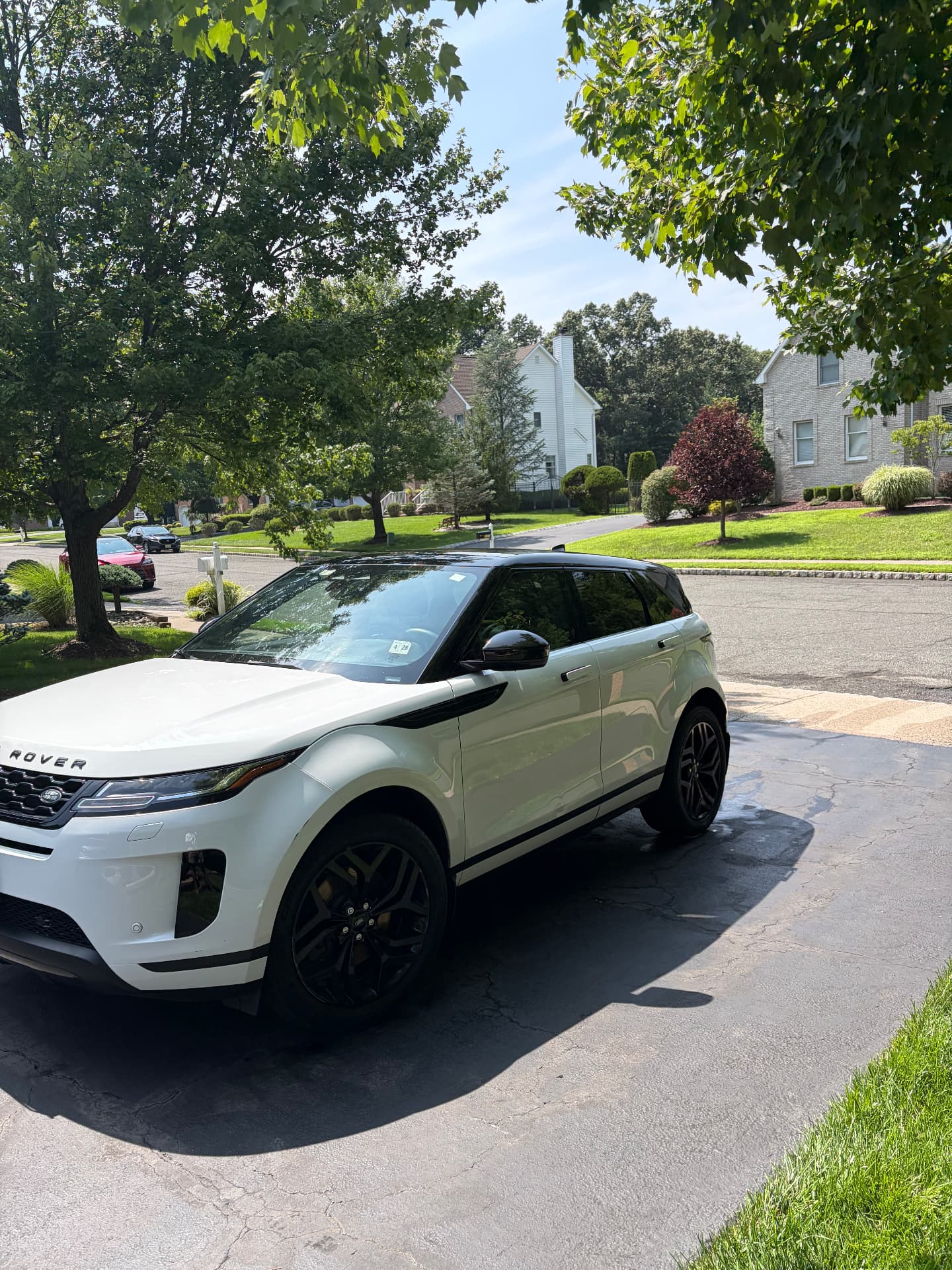 White Range Rover Evoque after a full exterior detail in NJ