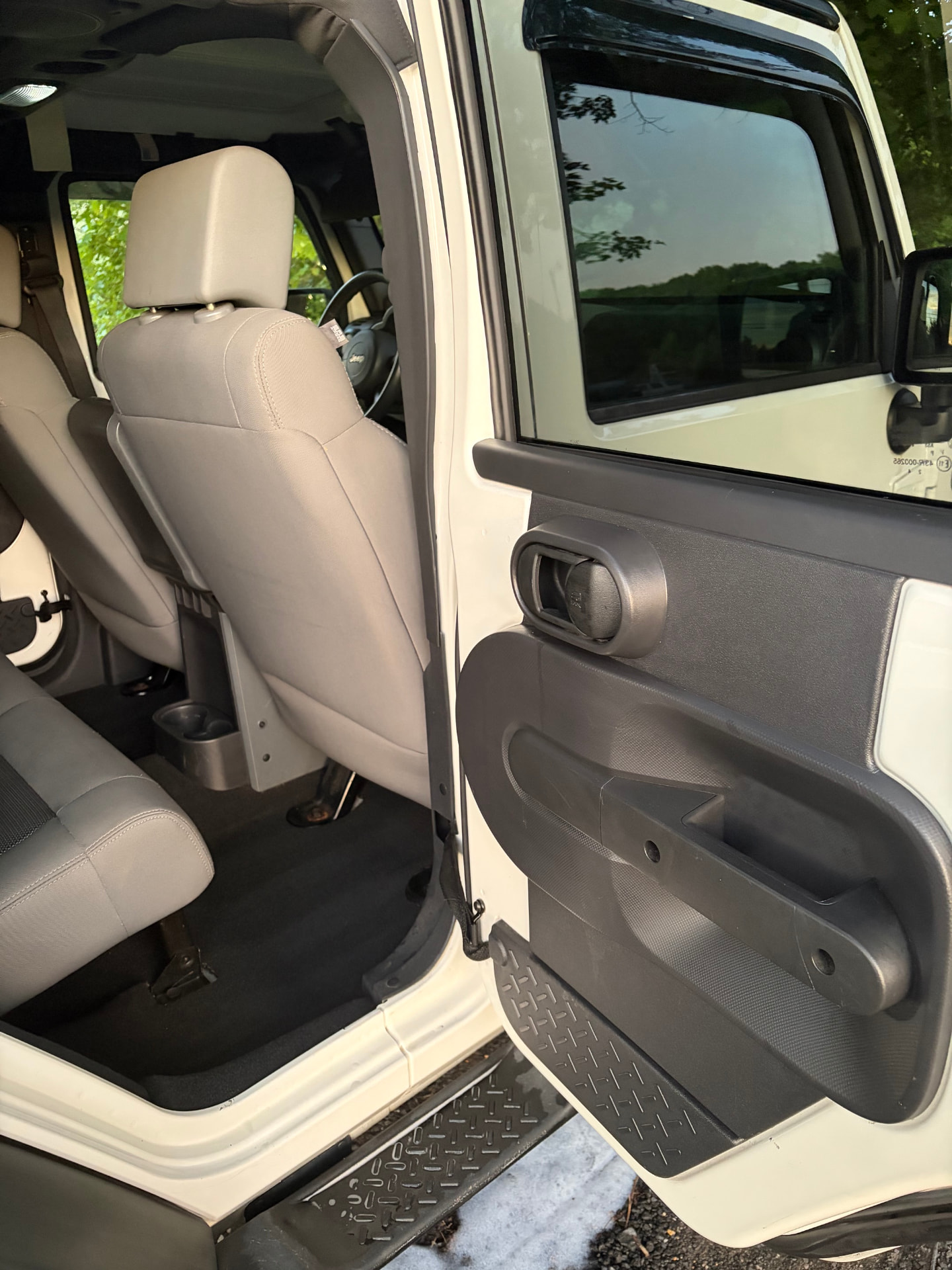 Jeep Wrangler interior seats and door panels detailed