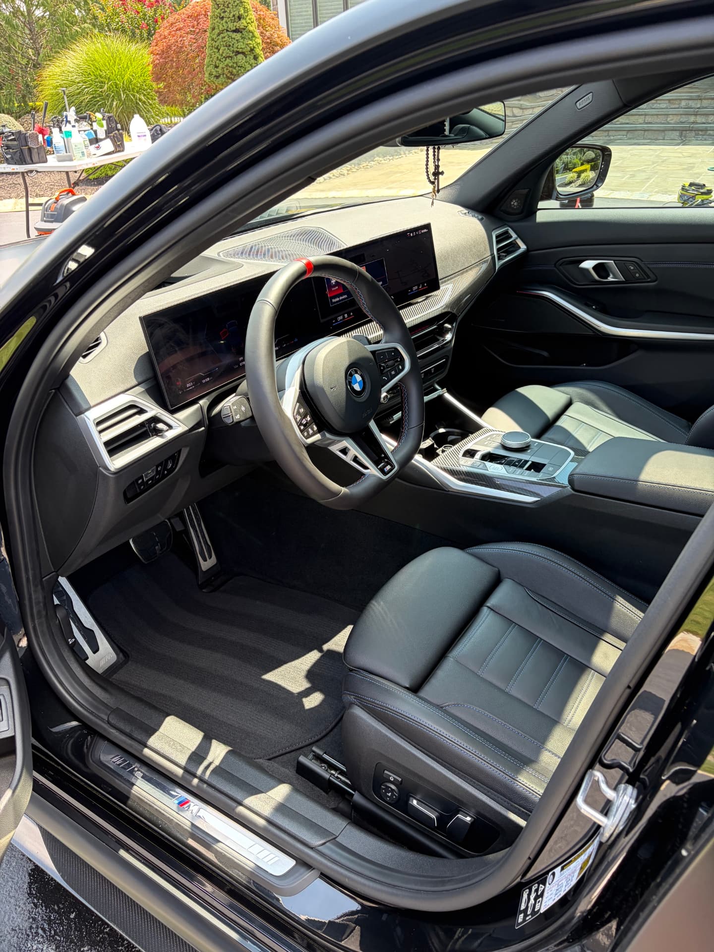 BMW interior with cleaned leather seats, dash and carpets