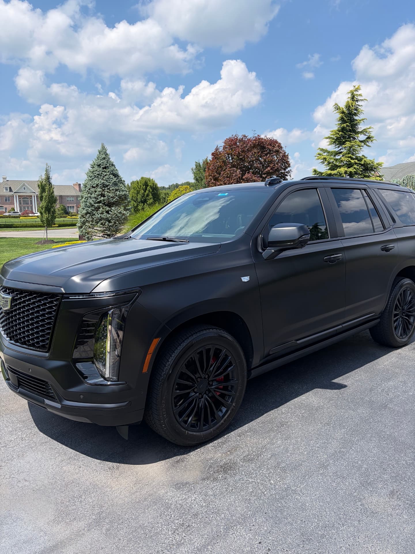 Matte black Cadillac Escalade detailed by AK Auto Detailing in New Jersey