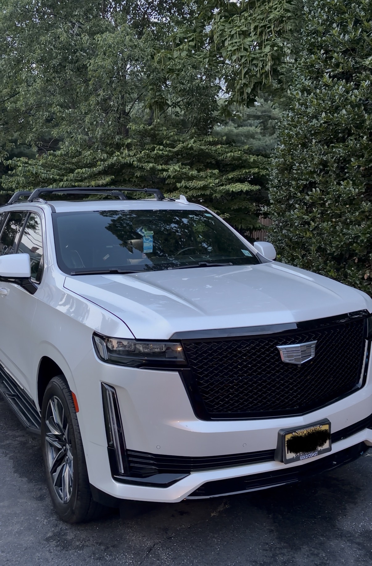 White Cadillac Escalade gleaming after a premium detail